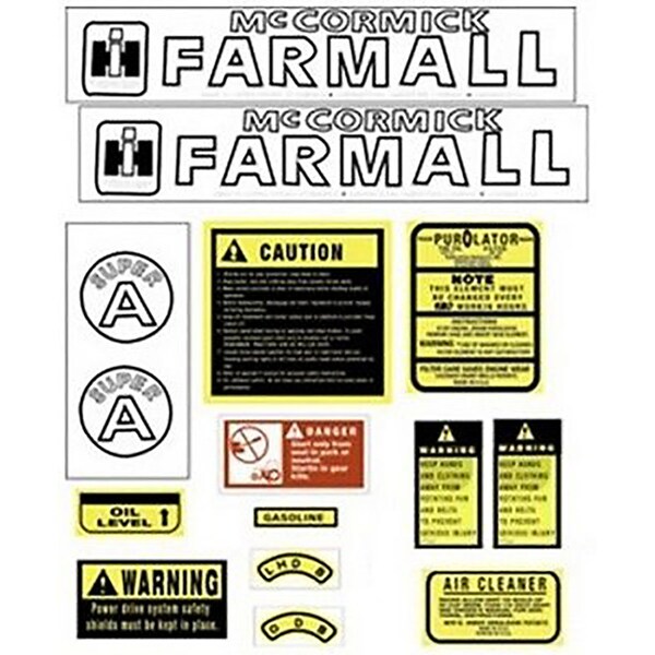 Aftermarket D Fits International HaresterSA Hood Decal Set Fits FARMALL Fits CaseIH FA601SB - main